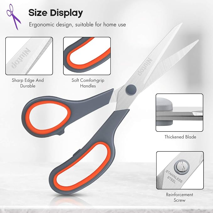 Scissors Bulk Set of 40-Pack, Niutop 8" Multipurpose Sharp Sewing Craft Fabric - Image 4