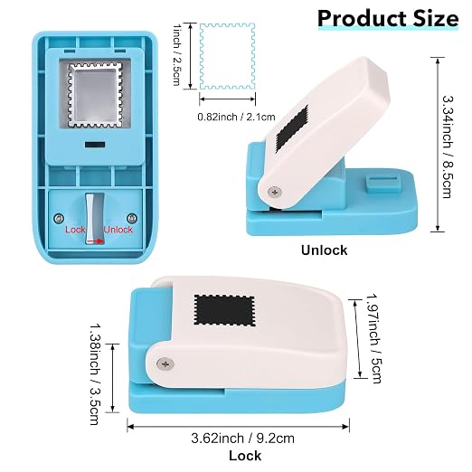 2 Pcs Stamp Punches, Rectangular Embossed Edge Postage Stamps Shape Paper Punch - Image 3