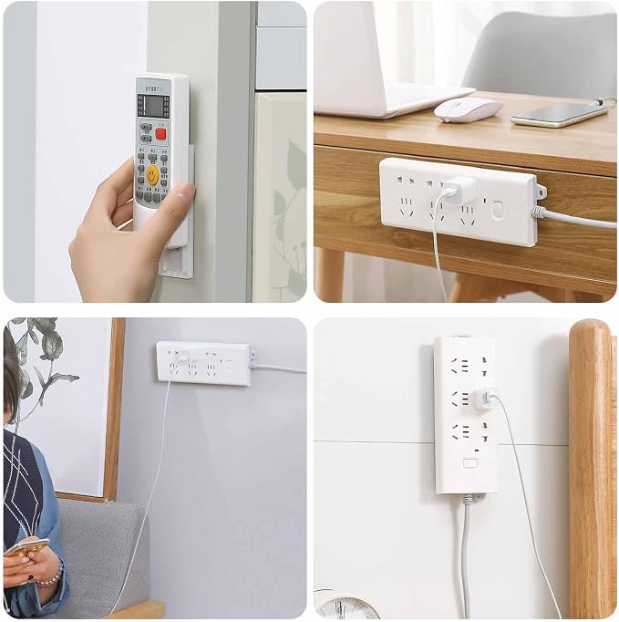 12 Pack Adhesive Punch Free Socket Holder, Self-Adhesive Desktop Socket Fixer - Image 7