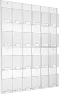 Acrylic Brochure Pamphlet Holder, 24 Clear Wall Mount Display Holders, Trifold by Nalwort