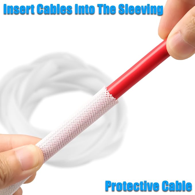 25ft PET Expandable Braided Cable Sleeve 1/4inch Pet Braided Cable Sleeve - Image 4