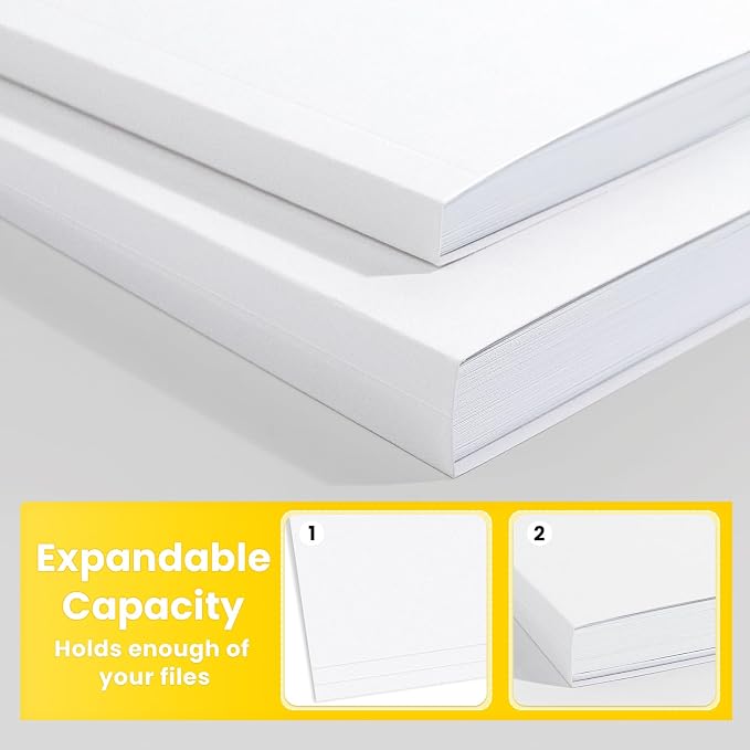 SUNEE File Folders Letter Size White, 100 Pack Manilla Folders 8.5 x 11 1/3-Cut - Image 5