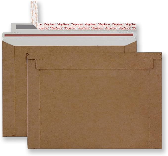 Bonfasvo Rigid Mailers 30 Pack 9.5 x 12.5 inches Brown Self Seal Stay Flat Bulk by Bonfasvo