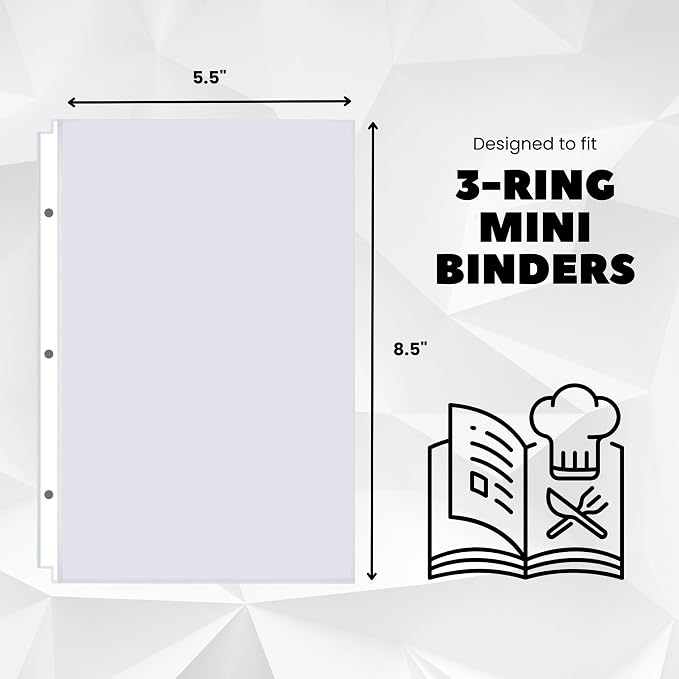 Office Werks Heavyweight Clear Mini Sheet Protectors Holds 5.5 x 8.5 Inches - Image 3