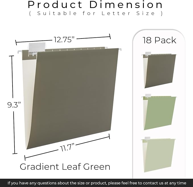 Y YOMA 18 Pack Gradient Hanging File Folders Letter Size Decorative Hanging - Image 3