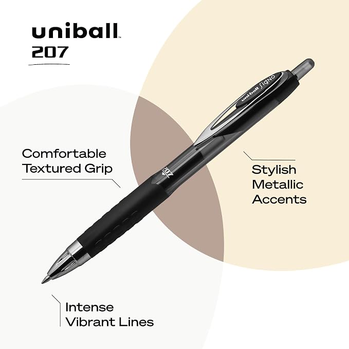 Uni-Ball 207 Retractable Gel Pens, Medium Point - Image 3