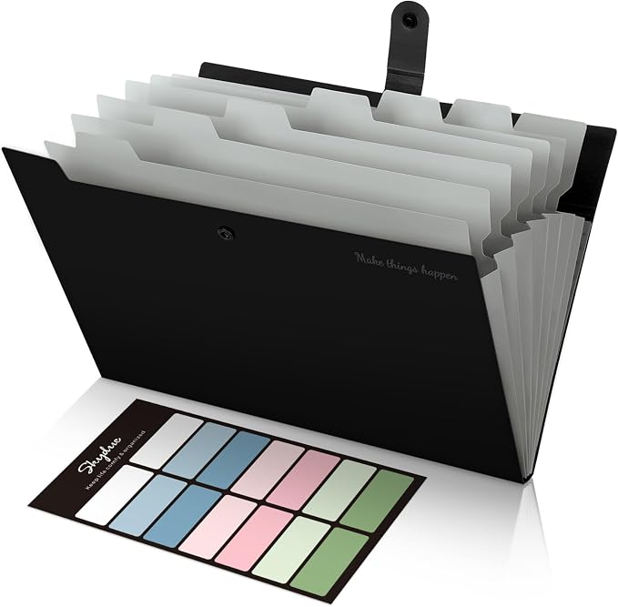 SKYDUE 8 Pockets Accordion File Organizer, Expanding File Folders, Portable - Image 2