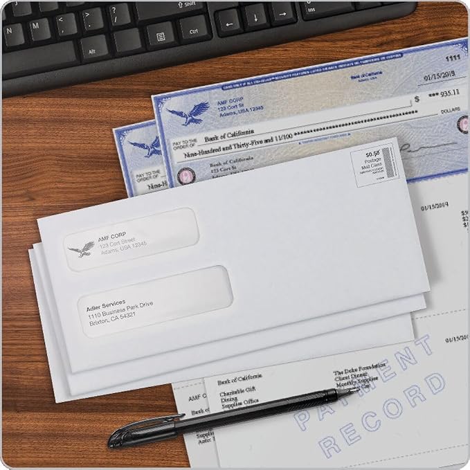 Quality Park #8 5/8 Double-Window Security Envelopes, Self-Sealing, Tamper - Image 10
