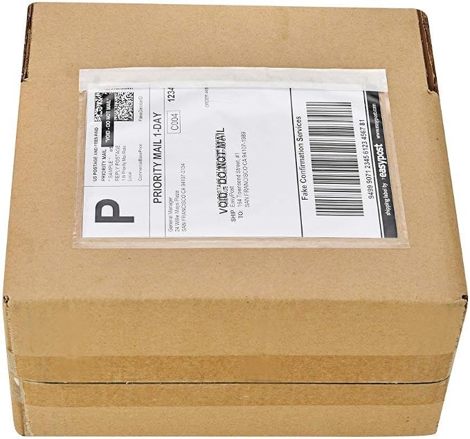 9527 Product 7.5" x 5.5" Clear Adhesive Top Loading Packing List/Shipping Label - Image 9