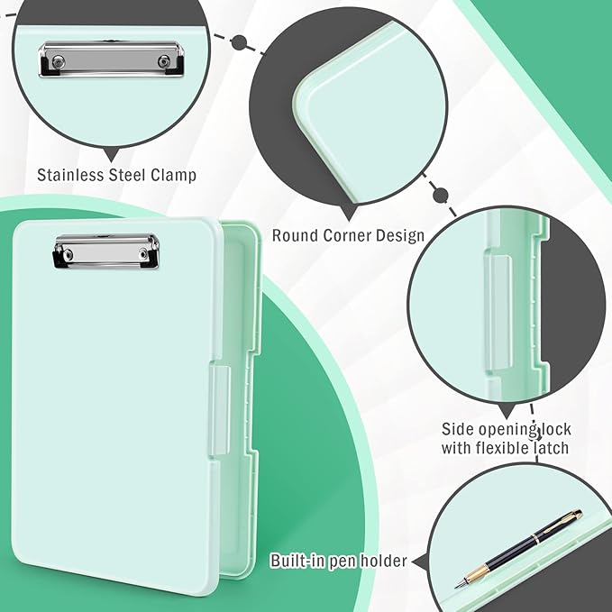 ANZNKU Clipboards with Storage, 13x9.6 Heavy Duty Nursing Clipboard Foldable - Image 3