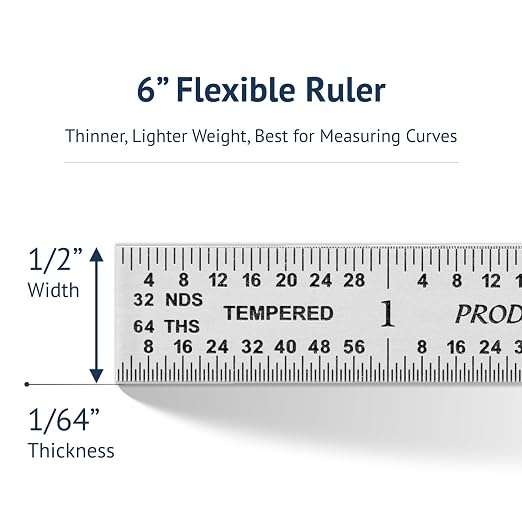 PEC Tools 6" Metal Ruler, Flexible Stainless Steel, 4R Graduation, Trusted by - Image 9