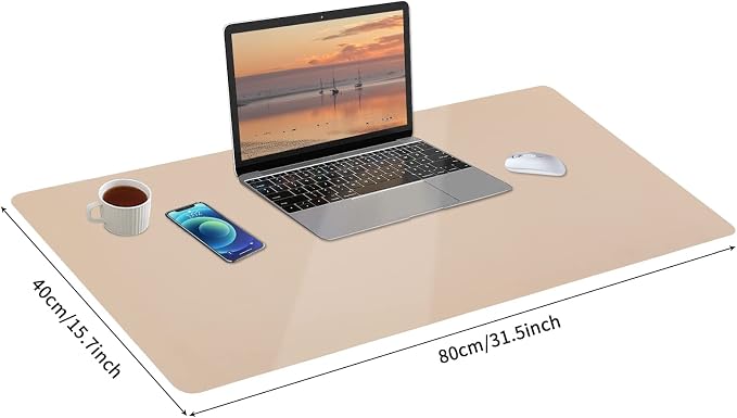 Leather Desk Pad, Mouse Pad, Non-Slip Desk Protector Mat, Leather Desk Blotter - Image 4