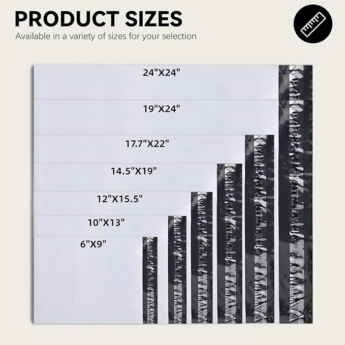 14.5"x19" Poly Mailers，White Shipping and Envelope Bags Pack of 50 - Image 2