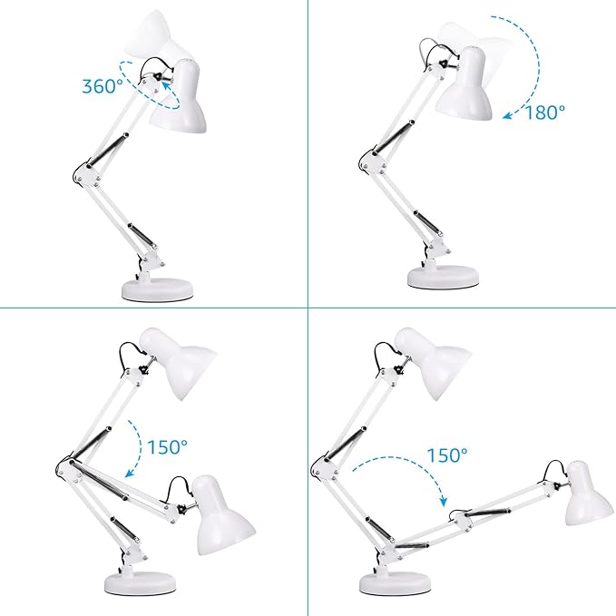 TORCHSTAR Metal Desk Lamp, Adjustable Swing Arm, - Image 5