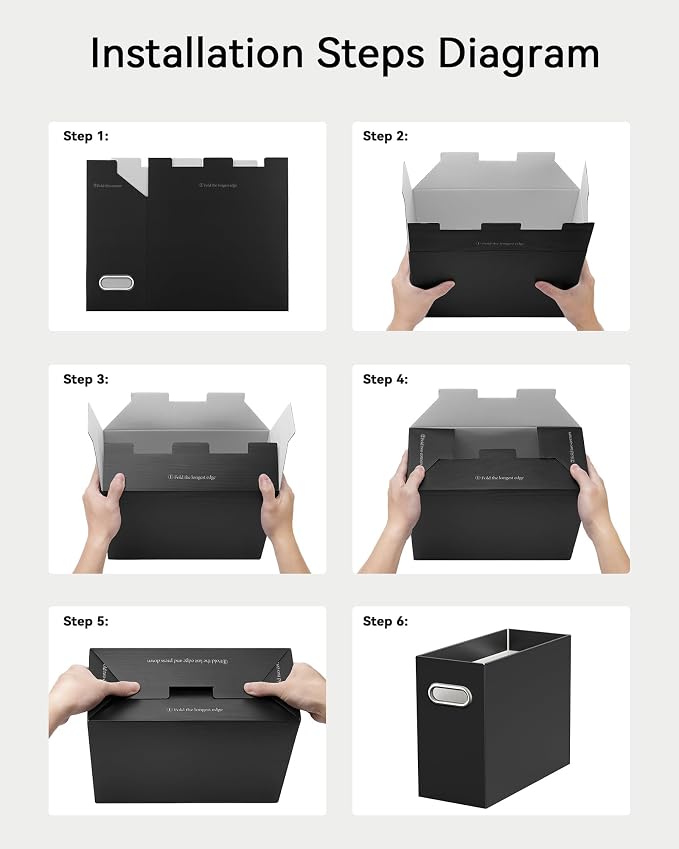 Oterri File Organizer Box, Portable Collapsible Cardboard File Folder Organizer - Image 5