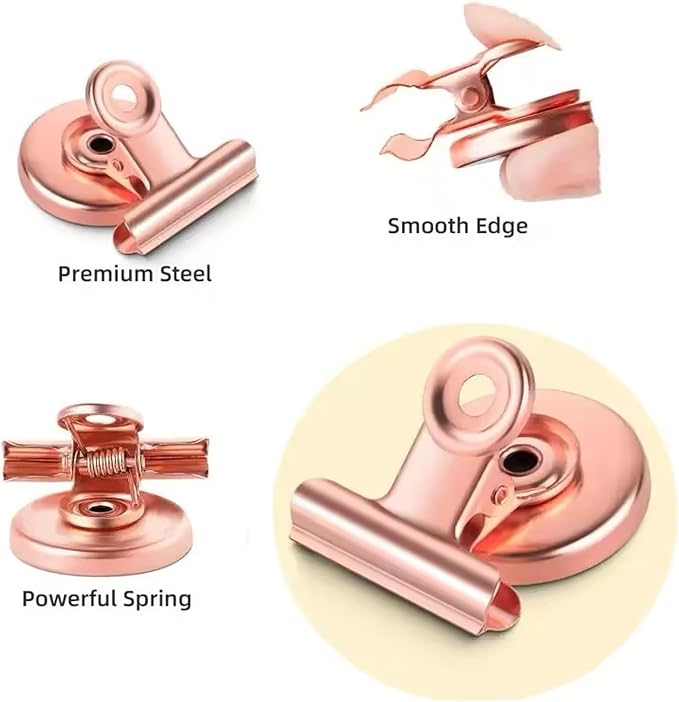 Strong Magnetic Clips, 20 Pack, 1.2 Inch, 30 mm, Rose Gold, Refrigerator Magnet - Image 2