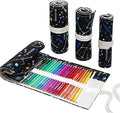 DIYOMR 12/24/36/72 Slots Pencil Wrap Pencil Rolls, Artist Colored Pencil Roll by DIYOMR