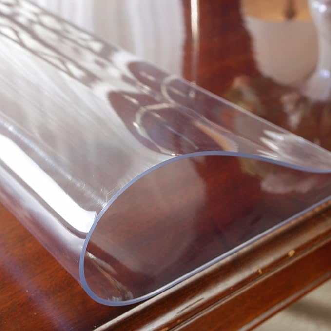 OstepDecor 48 x 48 Inch Clear Table Cover Protector, 2mm Thick Clear Plastic - Image 9