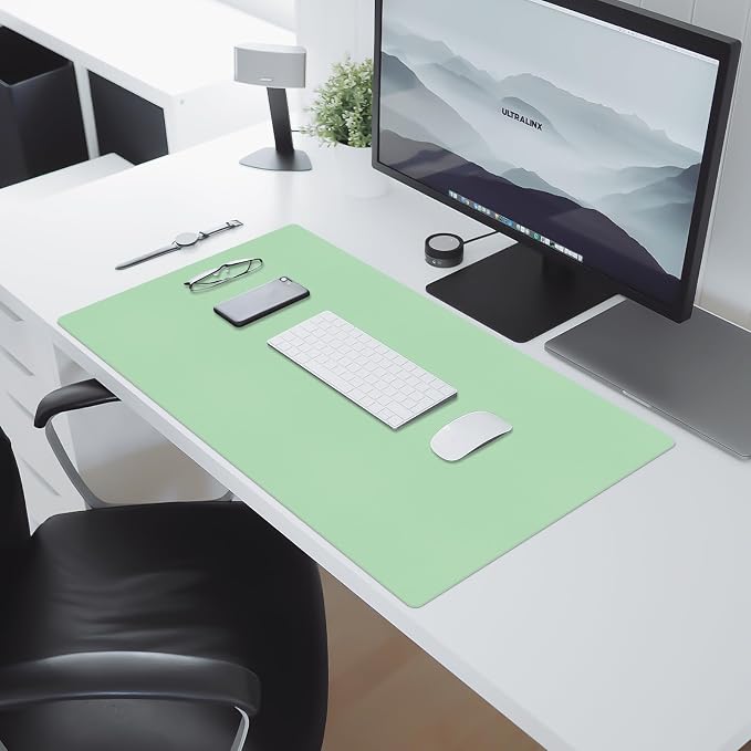 Desk Pad Mat, Leather Green Desk Mat - Image 7