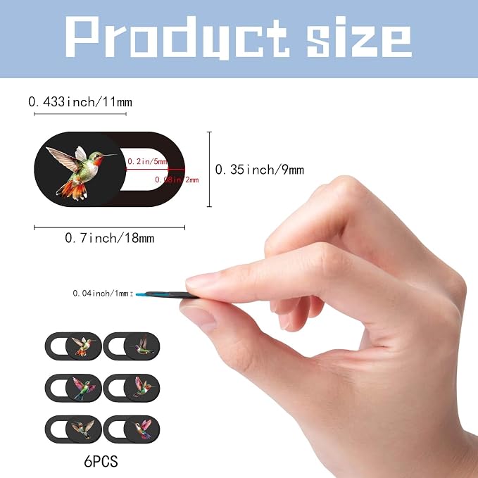 6Pcs 6 Styles Laptop Camera Cover Slide Cute 0.04 Inch Ultra Thin Phone Privacy - Image 2