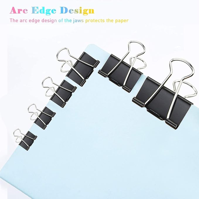 Black Binder Clips, 72 Pack, Non-Standard 41mm, 1.6 Inch, Large Clips, Capacity - Image 5