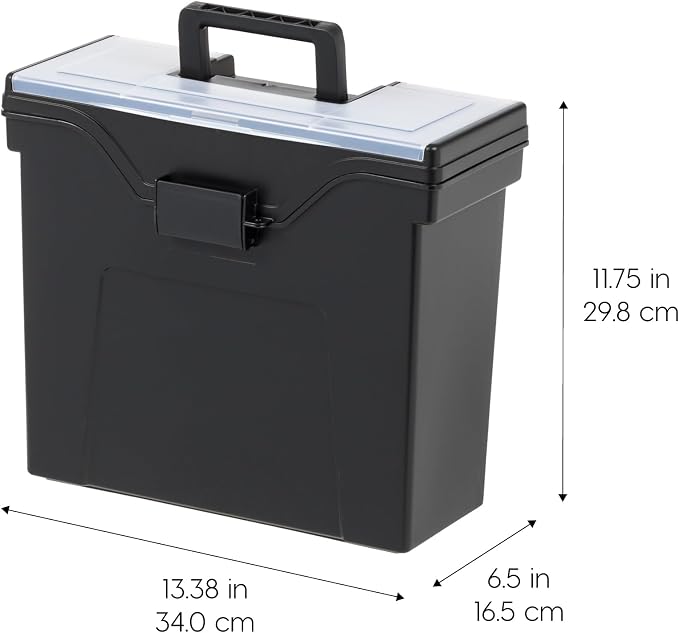 IRIS USA Slim Portable Letter/Legal File Tote Box, 4 Pack, BPA-Free Plastic - Image 5