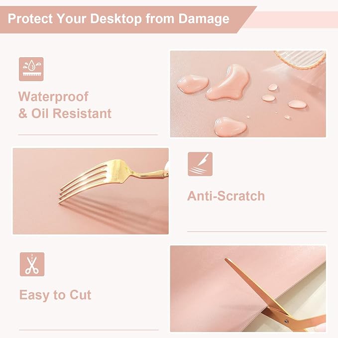 OstepDecor Pink Table Protector 24 x 36 Inch, 1.5mm Thick Plastic Table Cover - Image 5