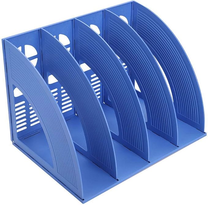 SAYEEC File Holder Storage Folder 4 Compartment Standing Desktop Hollow - Image 7