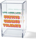 Live Laugh Love Funny Anti Cliche Acrylic Cosmetic Pencil Pen Holder Cup by Unknown