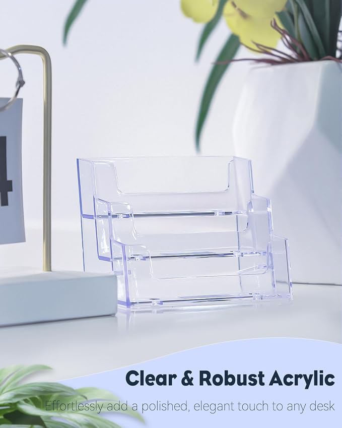 Uniclife 2 Pack Acrylic Business Card Holder - Image 3