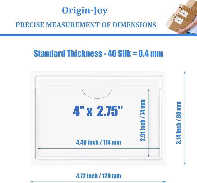 Origin-Joy 50 PCS Self-Adhesive Index Label Pockets - Image 2