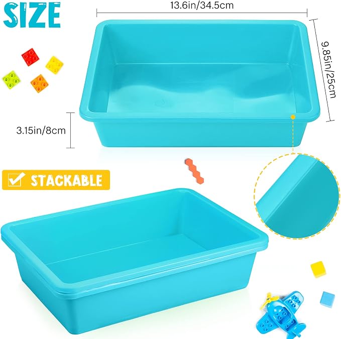 Kigley 10 Pcs Flat Storage Tray Organizer Bin Letter Size Paper Trays - Image 2