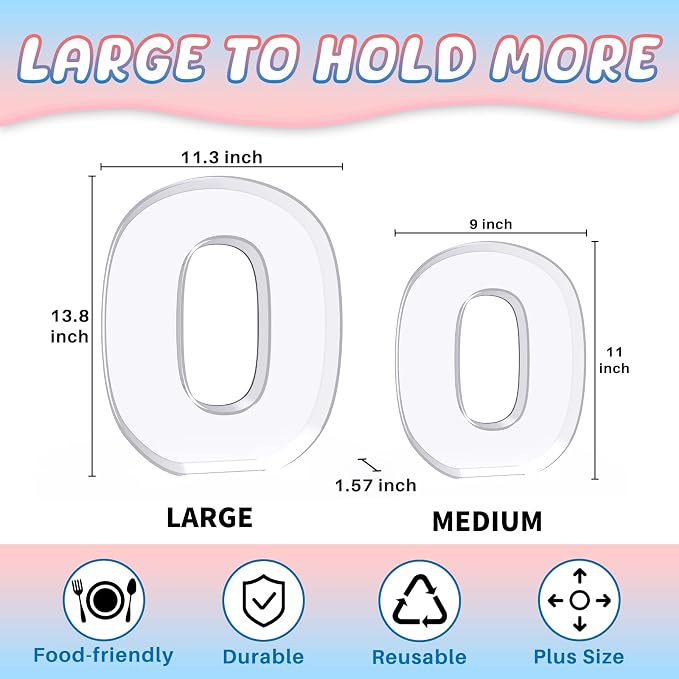 13.8" Extra Large Acrylic Number Charcuterie Board Box, Reusable Fillable - Image 2