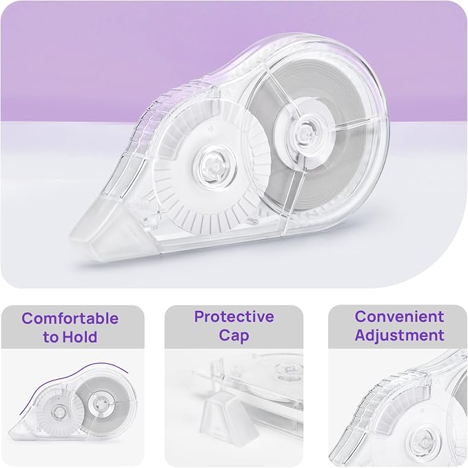 2 Pcs Correction Tape, 98.43 Ft White Wrong Out Tear-Resistant Bulk, Instant - Image 3