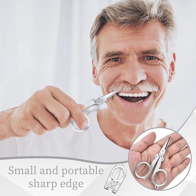 8 Pcs Stainless Steel Small Folding Scissors, Pocket Portable Foldable Travel - Image 4