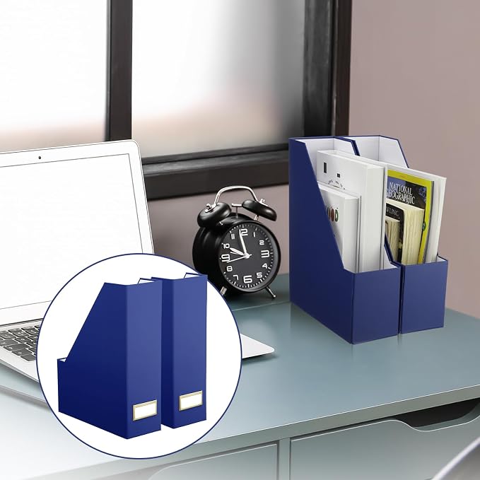 Feifeiya Magazine File Holder Set of 6 Stylish Sturdy Cardboard File Boxes Desk - Image 7