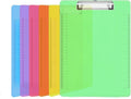 Plastic Clipboards, PANDRI 6 Pack Clear Colored Clipboards, Low Profile Clip by PANDRI
