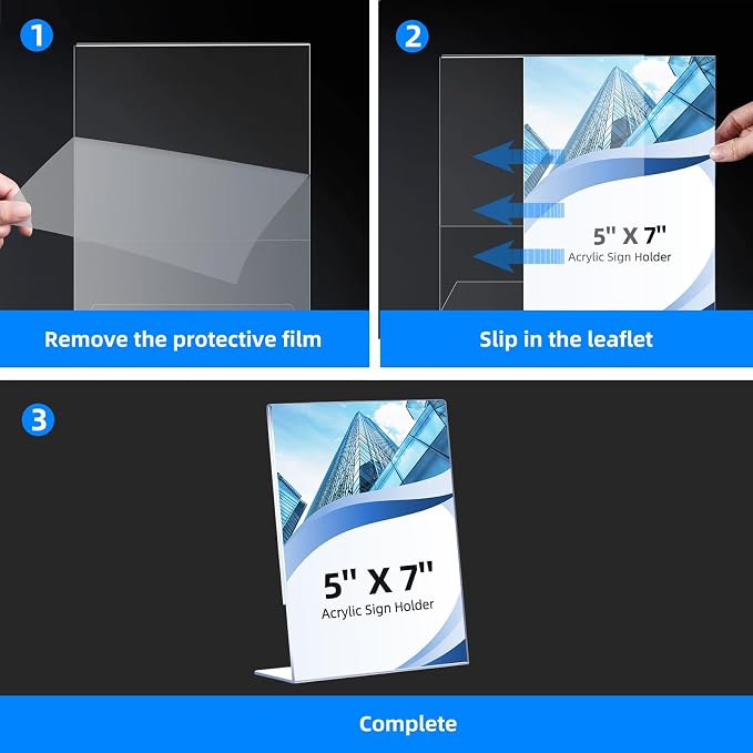 12 Pack Slanted Back Acrylic Sign Holders 5x7 - Image 4