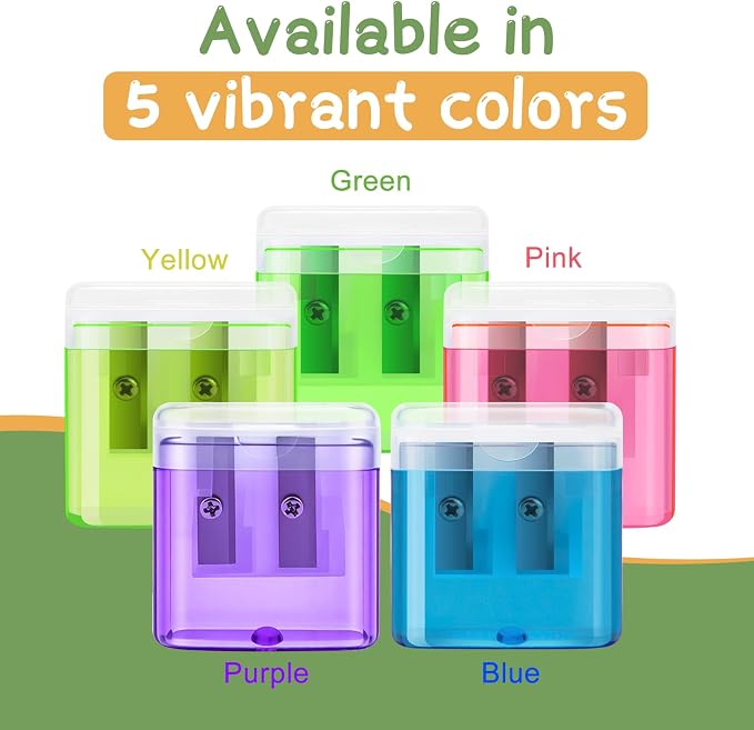 80 Pack Bulk Pencil Sharpeners for Classroom, Double Hole Small Manual Sharpener - Image 4