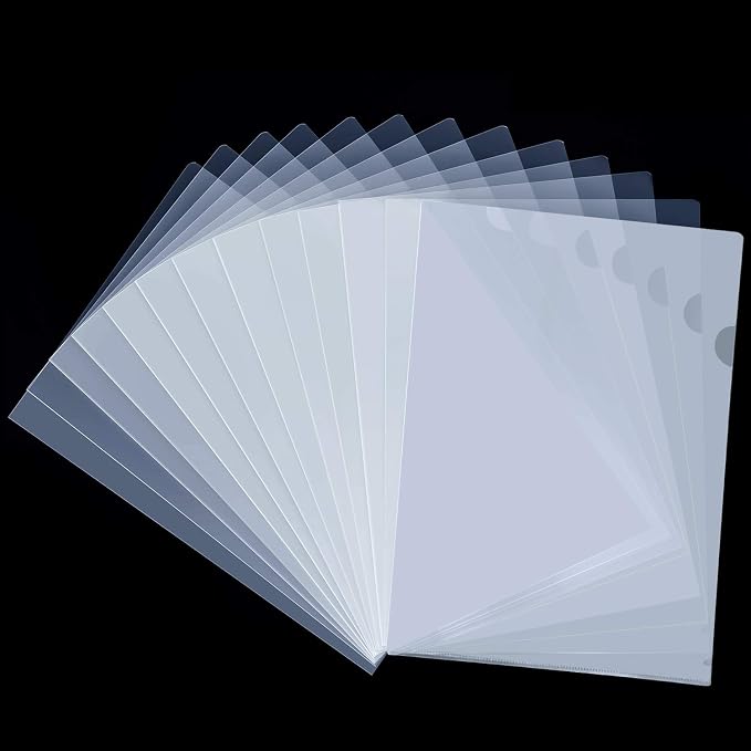 WOT I 24 Pack Plastic Clear Document Folders by WOTI