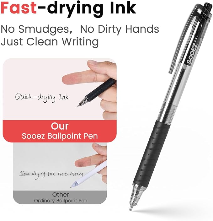 Sooez 12 Pack Bulk Pens Ballpoint, Smooth Writing pens - Image 4