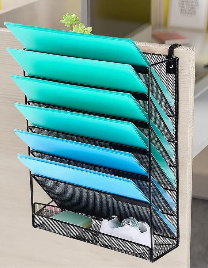 Delifox 7-Compartment Wall Mounted Hanging File Organizer Cubicle Wall File - Image 5
