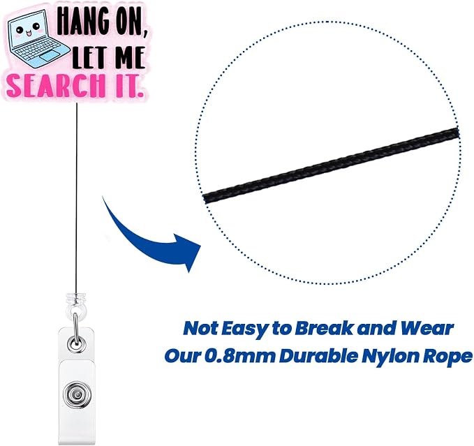 Hang On, Let Me Search It Funny Nurse Badge Reel, Cute Retractable ID Badge - Image 5