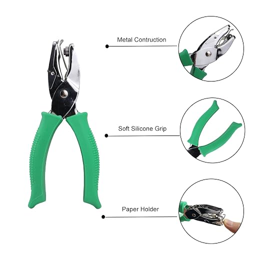 1/4 Inch Flower Shaped Hole Puncher, Handheld Single Hole Paper Punch, One Hole - Image 3