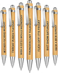 Cityhermit 7-Piece Funny Bamboo Pen Set by Focusoncreativegiftdesign