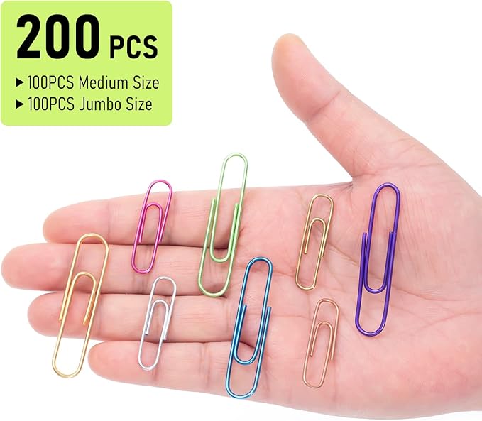 Paper Clips, Large PaperClips Assorted Colors Sizes, Paper Clips - Image 3