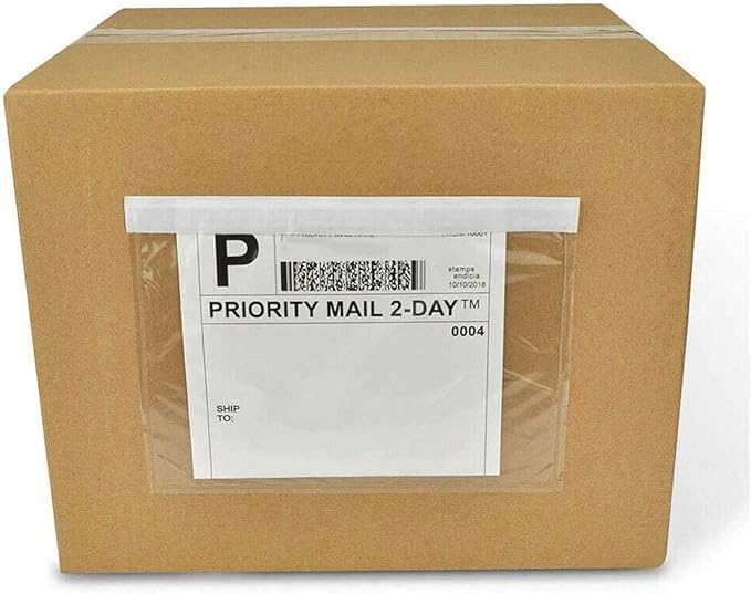 7.5'' x 5.5'' Packing List Pouches, Shipping Label Envelopes Clear Adhesive Top - Image 4