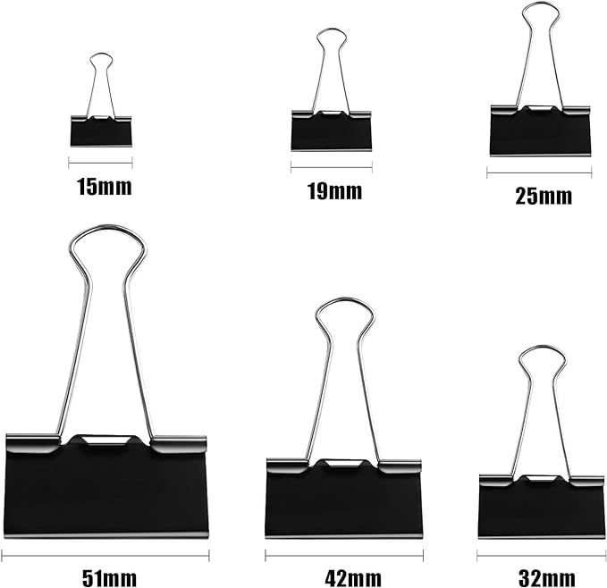 SANNIX 110 PCS Binder Clips Assorted Sizes, X Large, Mini and Micro, Binder - Image 3
