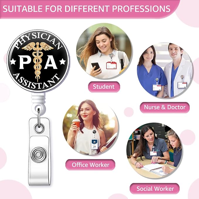 PA Physician Assistant Badge Reel Retractable - Image 5