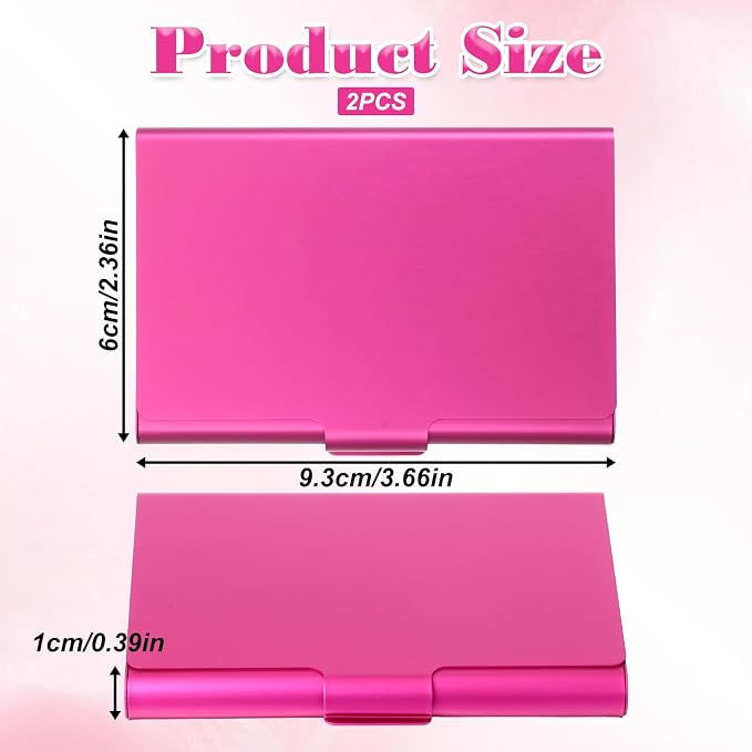 2 Pack Business Card Holder Case, Aluminum Alloy Metal Business Card Case - Image 4